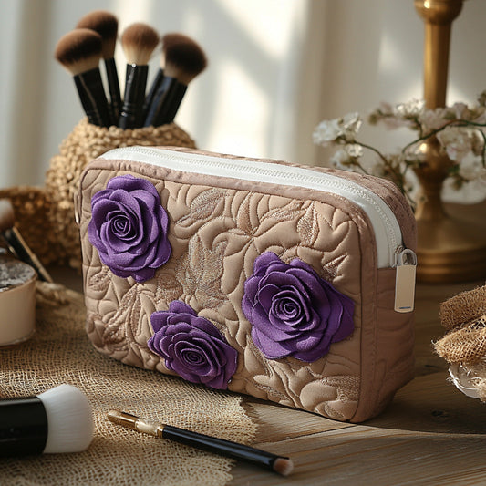 Quilted Cosmetic Bag with Enchanted Rose NCU0DV7742