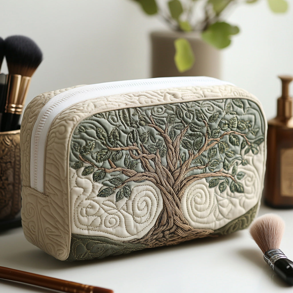 Quilted Cosmetic Bag with Tree of Life Roots NCU0DV7885