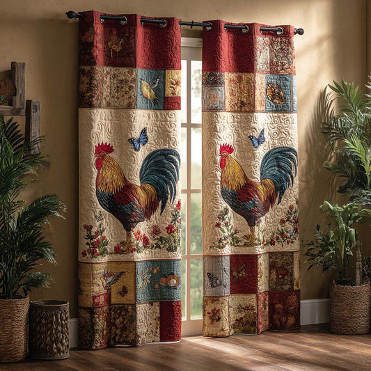 Quiltade Gardiner med Bondgårds-Hönsmotiv – Modell NCU0XD2106