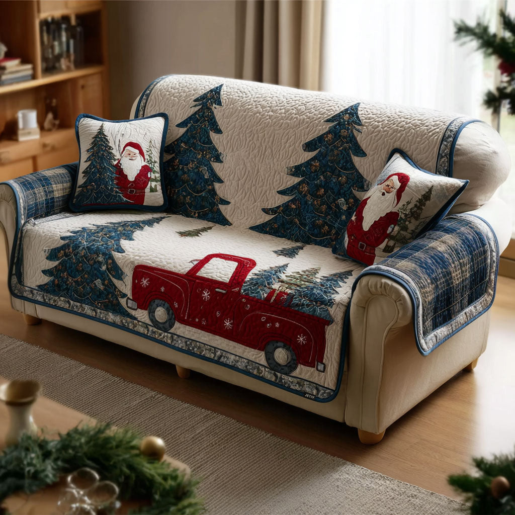 Quilted Sofa Cover – Festive Christmas Pattern NCU0PT9673