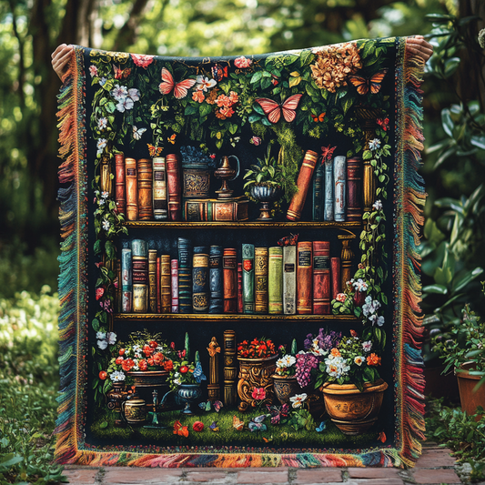 Floral Bookcase Woven Throw – NCU0DV3874
