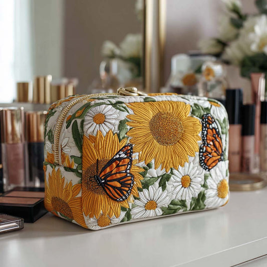 Quilted Cosmetic Bag with Radiant Flowers NCU0NT10230
