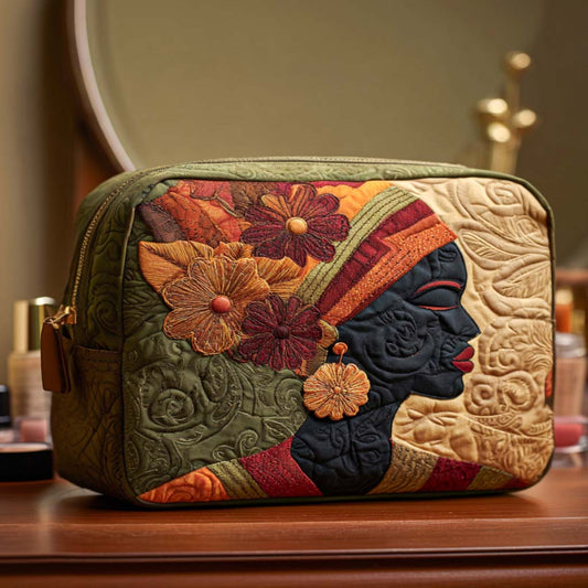Quilted Cosmetic Bag with Delicate Flowers NCU0NT10374