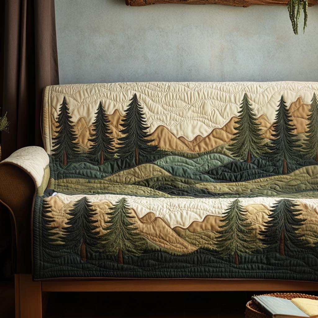 Quilted Sofa Cover – Serene Forest Landscape NCU0NT10661