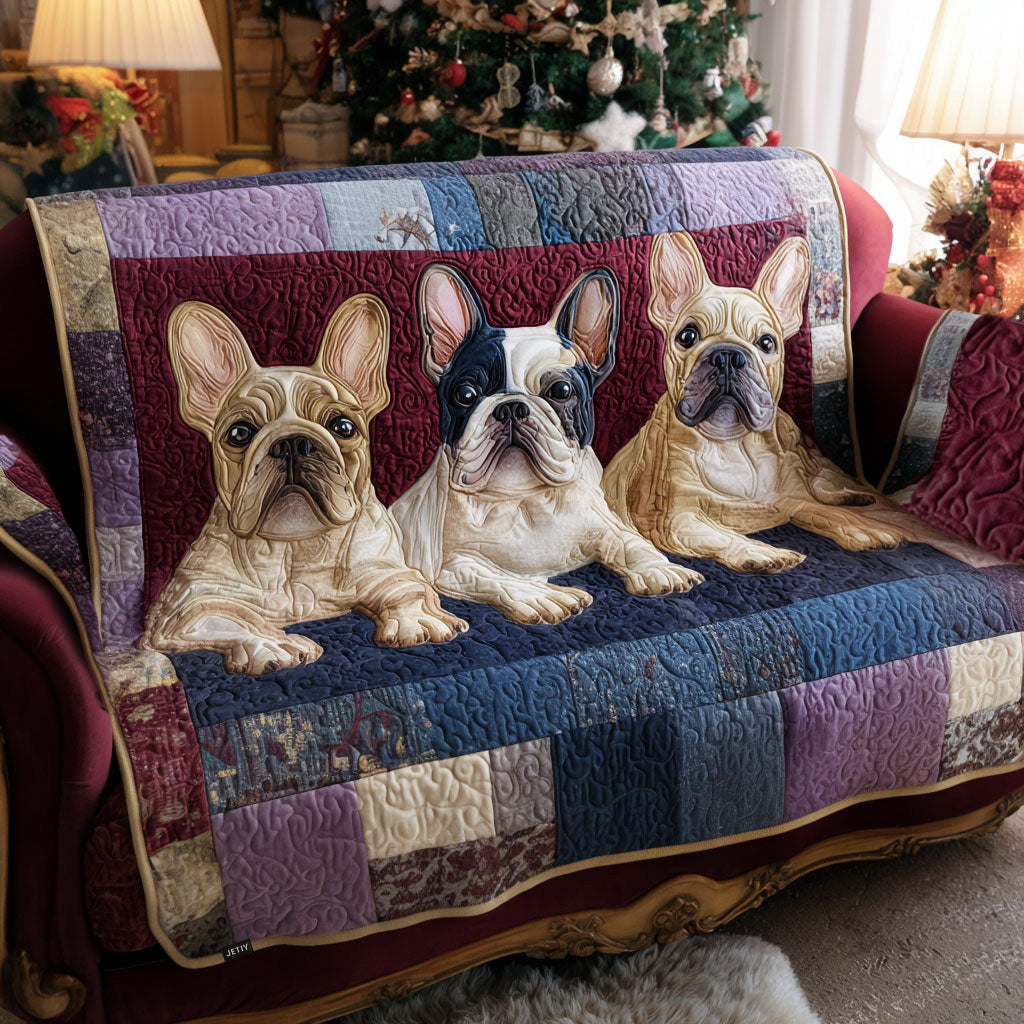 Quilted Sofa Cover – French Bulldog Design NCU0PT9919