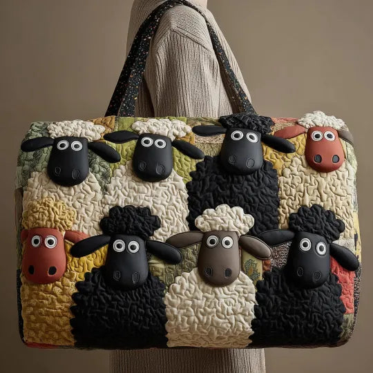 Quilted Travel Bag – Stylish Sheep Design