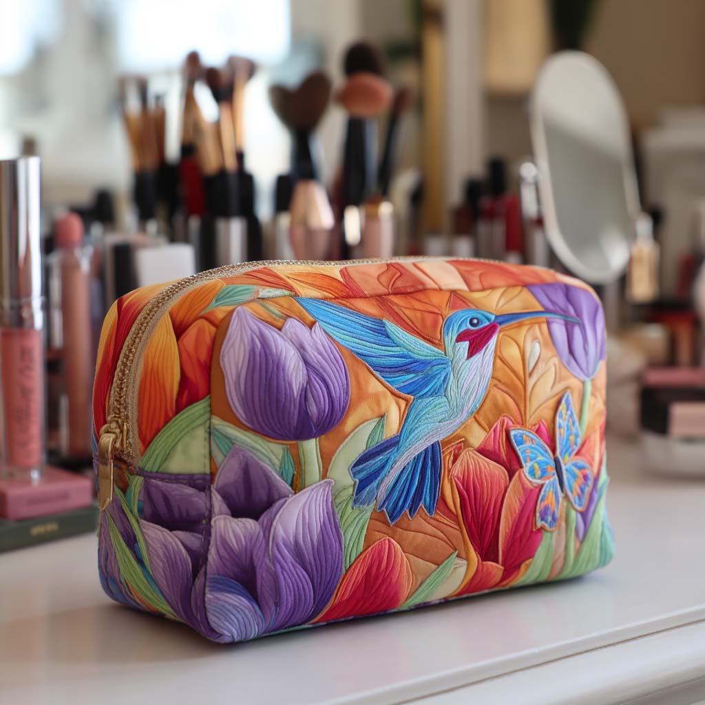 Quilted Cosmetic Bag with Radiant Garden Design NCU0NT10161