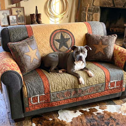 Quilted Sofa Cover – Featuring Texas Star Design NCU0XD2128