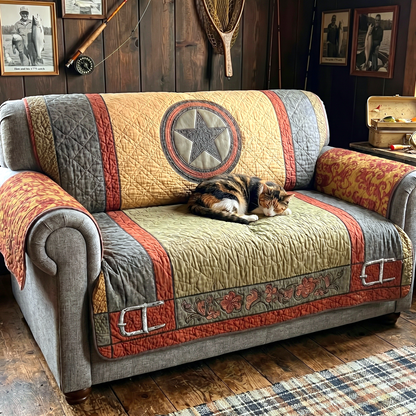 Quilted Sofa Cover – Featuring Texas Star Design NCU0XD2128