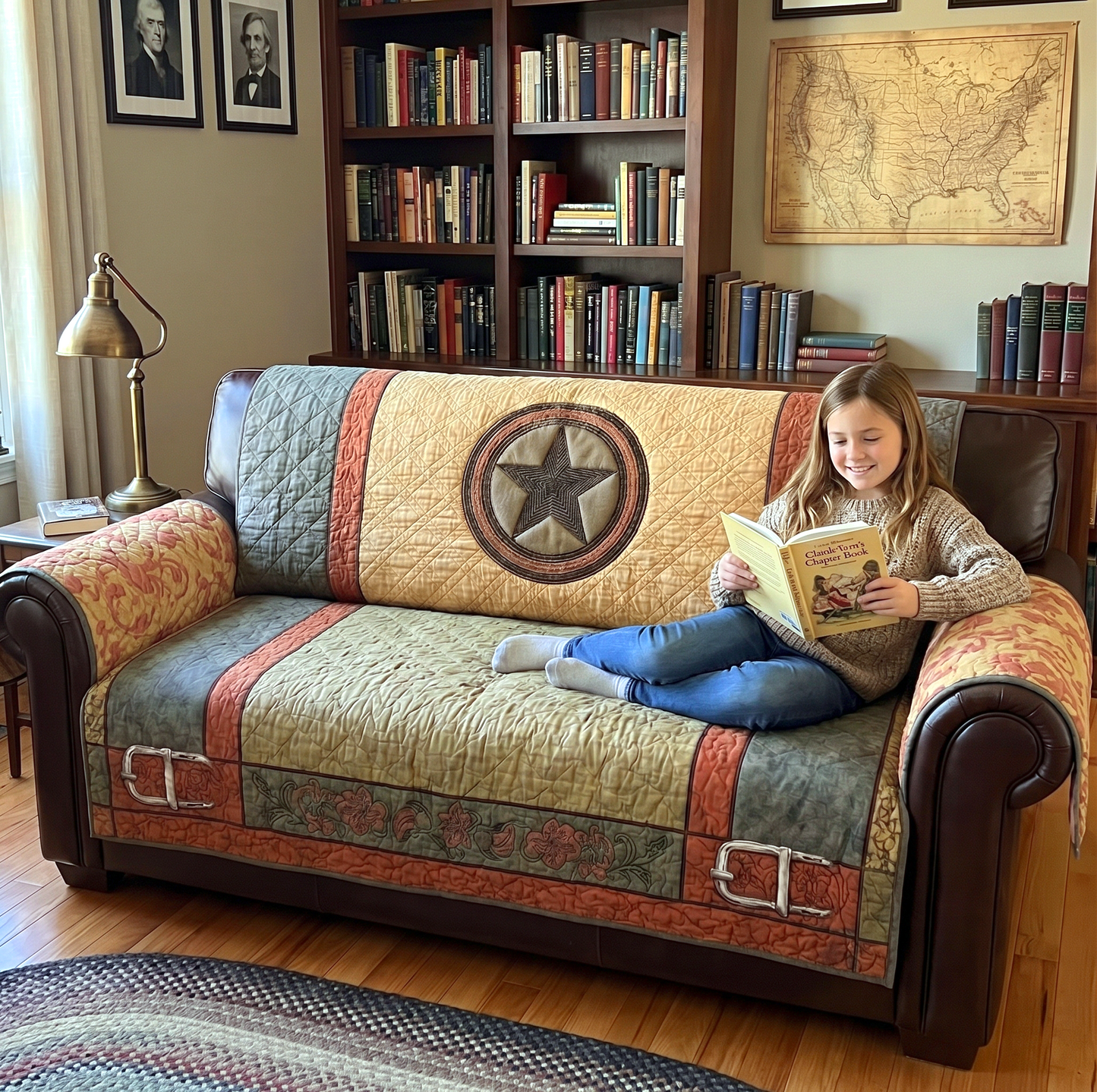Quilted Sofa Cover – Featuring Texas Star Design NCU0XD2128