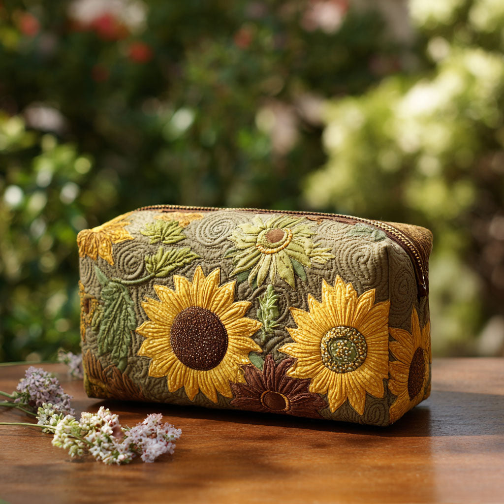 Quilted Makeup Bag with Gold Accent NCU0PT9256