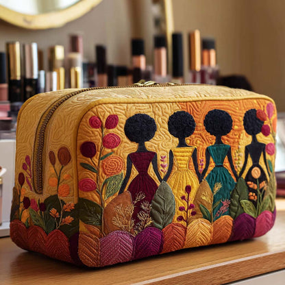Quilted Cosmetic Bag with Golden Accents NCU0NT10377