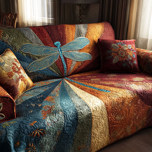 Quilted Sofa Cover – Padded Sofa Slipcover with Golden Horizon NCU0TV775