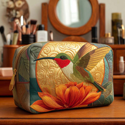 Quilted Cosmetic Bag with Golden Pattern NCU0NT10162