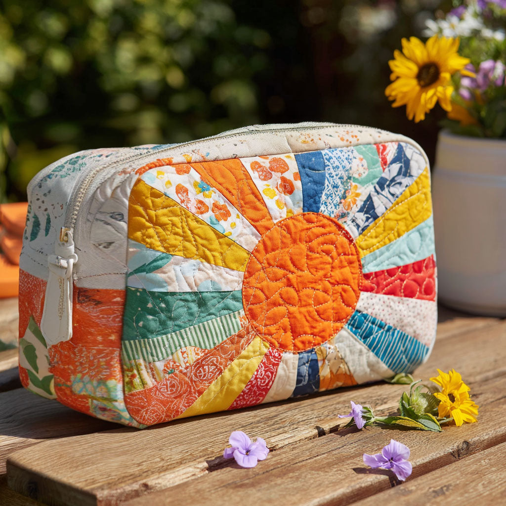 Quilted Cosmetic Bag with Golden Accent NCU0PT9286
