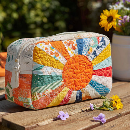 Quilted Cosmetic Bag with Golden Accent NCU0PT9286