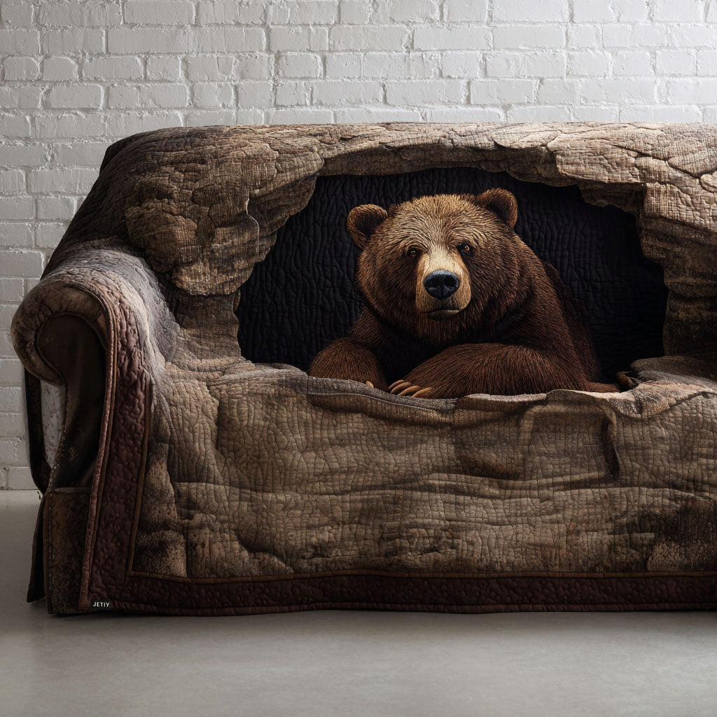 Quilted Sofa Cover – Featuring Grizzly Bear Design NCU0PT9723