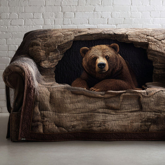 Quilted Sofa Cover – Featuring Grizzly Bear Design NCU0PT9723