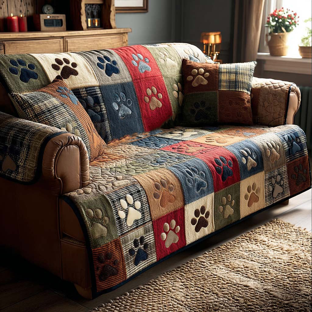 Quilted Sofa Cover – Joyful Print Slipcover for Sofa NCU0NT11190