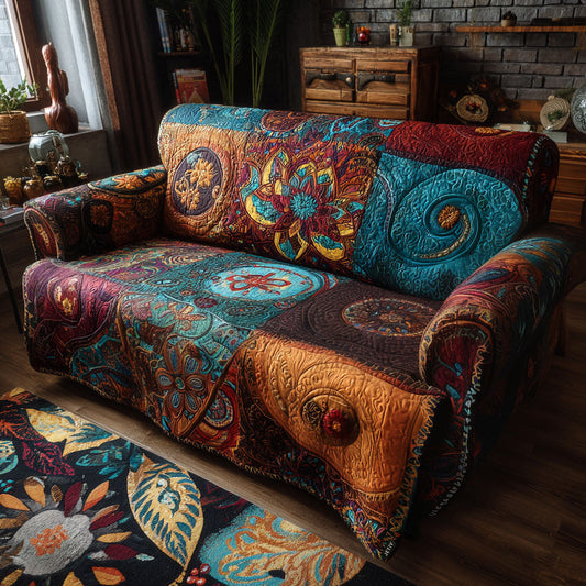 Quilted Sofa Cover – Featuring Harmonious Floral Design NCU0PT10058