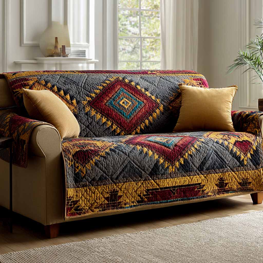 Quilted Sofa Cover – Classic Diamond Pattern NCU0XD2423
