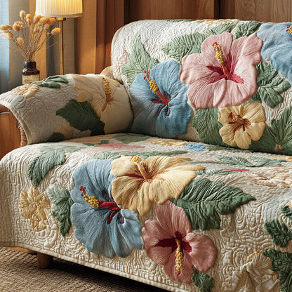 Quilted Sofa Cover – Hibiscus Pattern NCU0TV534