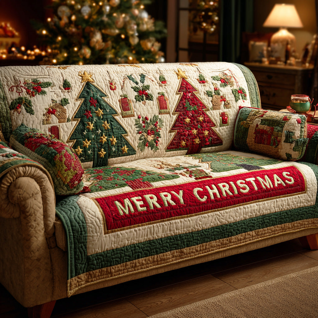 Quilted Sofa Cover – Festive Star Design NCU0TD1382