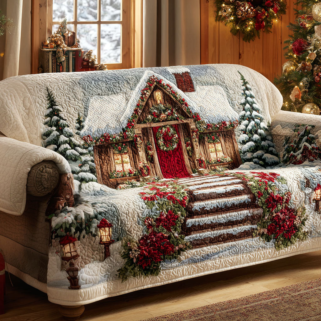 Quilted Sofa Cover – Winter Cabin Design NCU0VT343