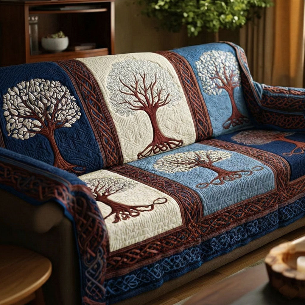 Quilted Sofa Cover – Tree of Life Design NCU0VT368