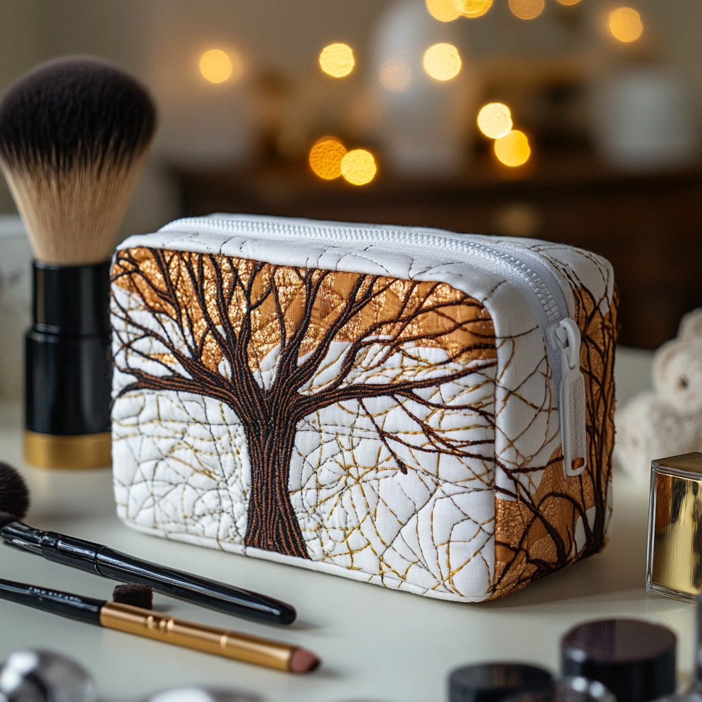 Quilted Cosmetic Bag with Leaf Design NCU0DV7888
