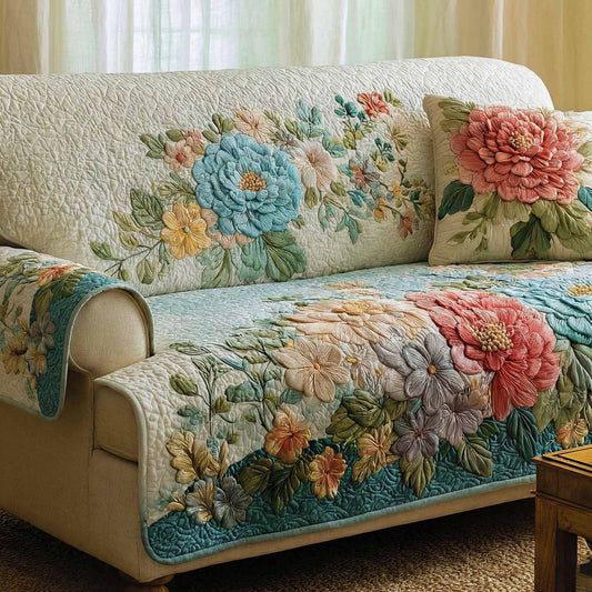 Quilted Sofa Cover – Ivory NCU0XD2438