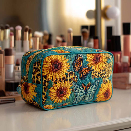 Quilted Cosmetic Bag with Cheerful Floral Print NCU0NT10233