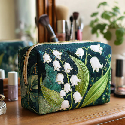 Quilted Cosmetic Bag with Delicate Lilies NCU0NT10172