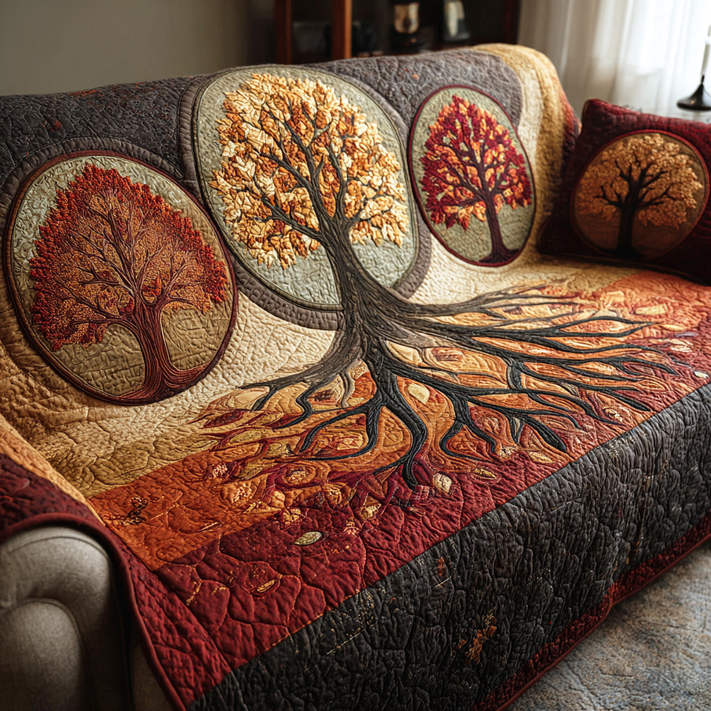 Quilted Sofa Cover – Tree of Life Design NCU0VT370