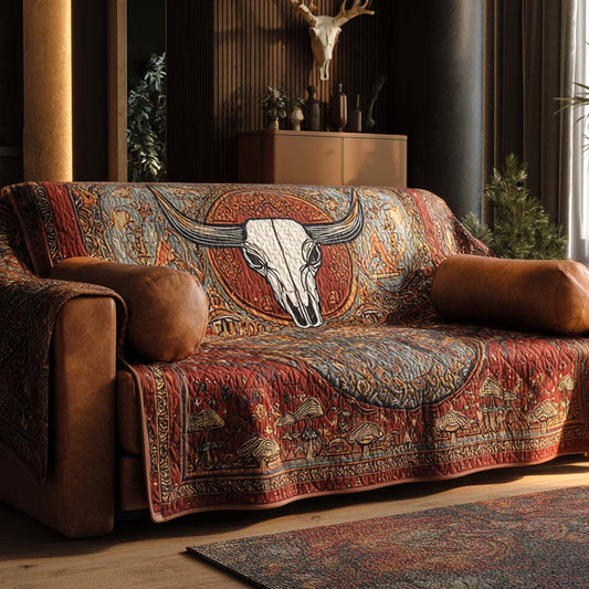 Quilted Sofa Cover – Featuring Texas Bull Design NCU0XD2204