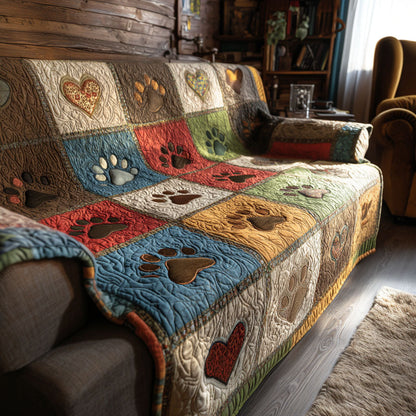 Quilted Sofa Cover – Featuring Paws and Meadow Design NCU0PT10889