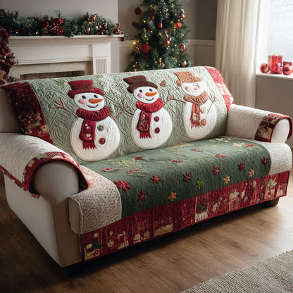 Quilted Sofa Cover – Christmas Frost Design NCU0TV833