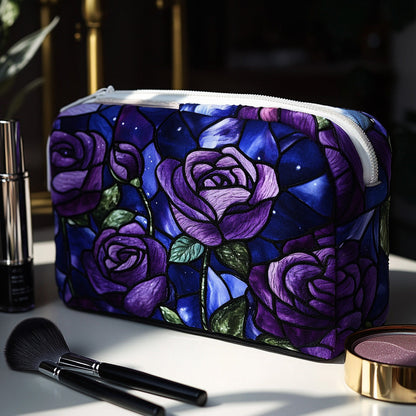 Quilted Cosmetic Bag with Night Rose Design NCU0DV7739