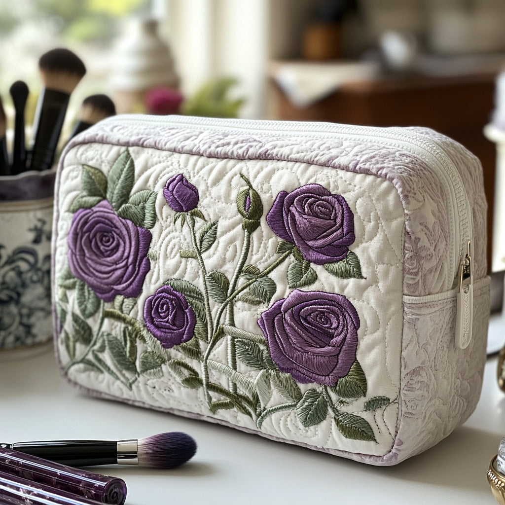 Quilted Cosmetic Bag with Moonlight Flower NCU0DV7743