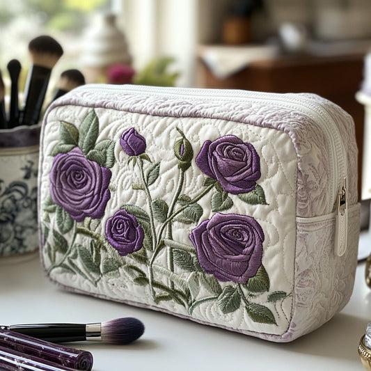 Quilted Cosmetic Bag with Moonlight Flower NCU0DV7743