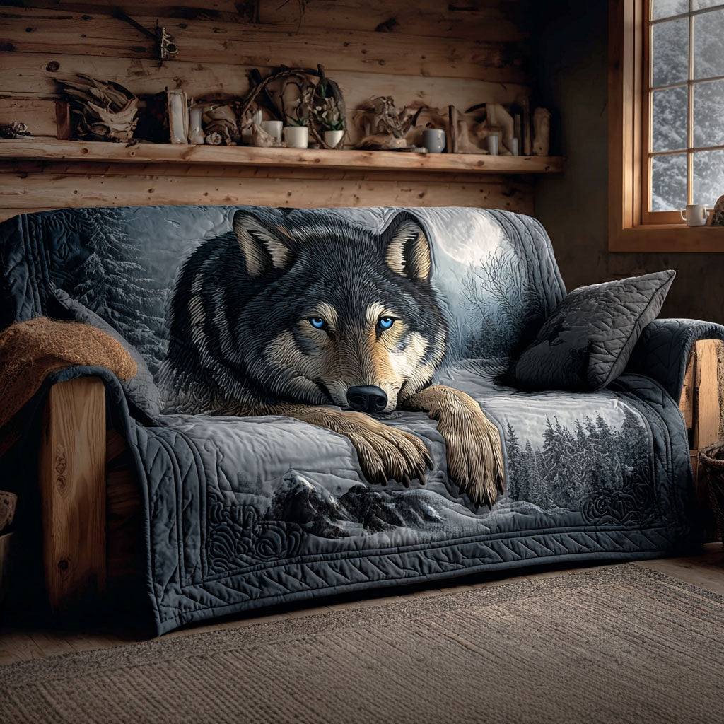 Quilted Sofa Cover – Featuring Wolf Design NCU0VT328