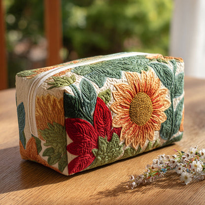 Quilted Cosmetic Bag with Morning Blossom - NCU0PT9257