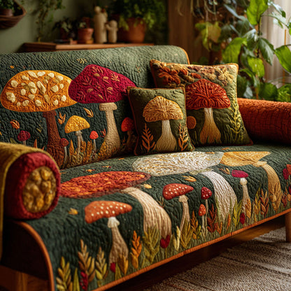 Quilted Sofa Cover – Featuring Forest Mushrooms NCU0TV1263