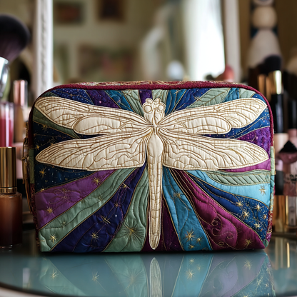 Quilted Cosmetic Bag with Enigmatic Dragonfly NCU0DK10227