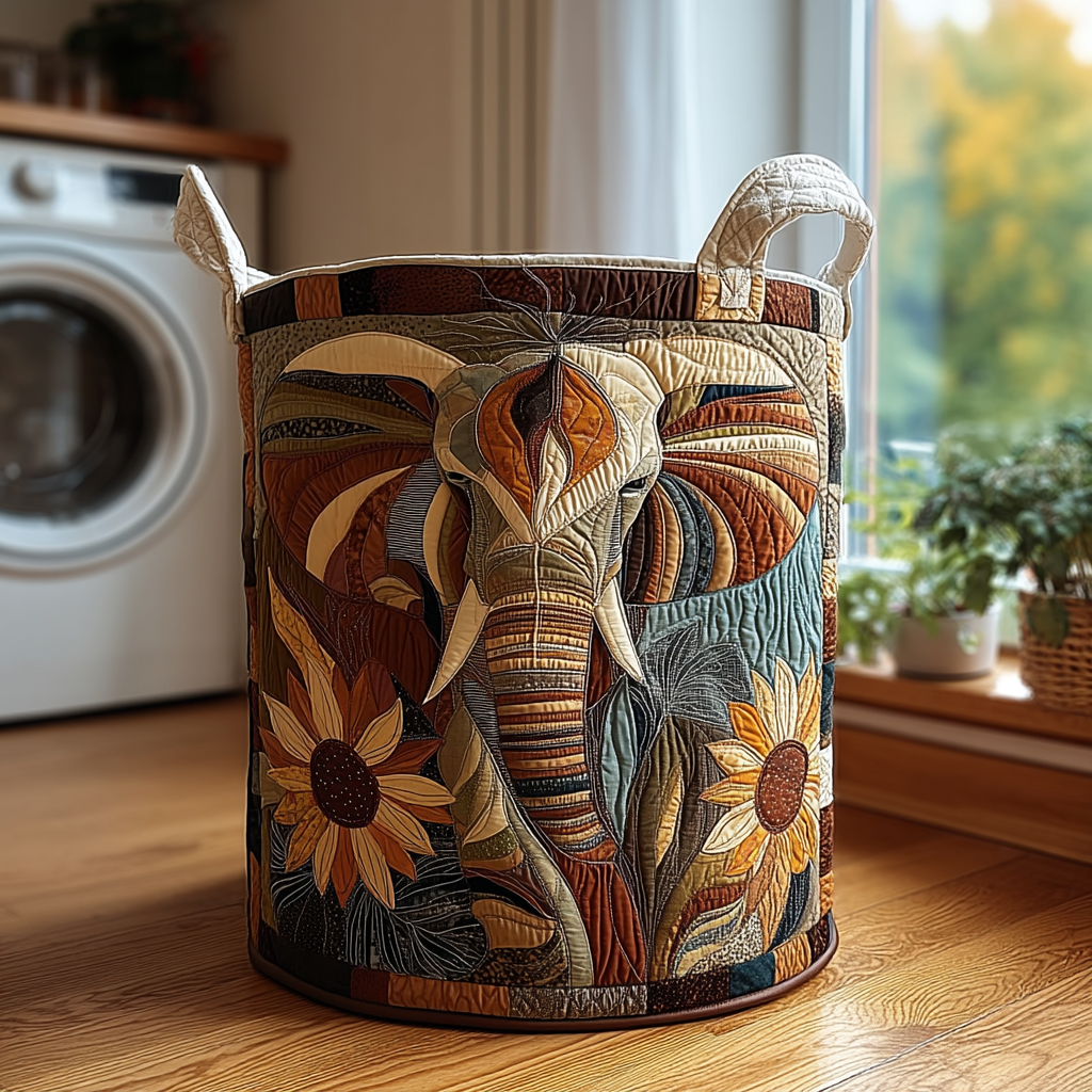 Gesteppter Wäschekorb – mit Elefant NCU0DDK614