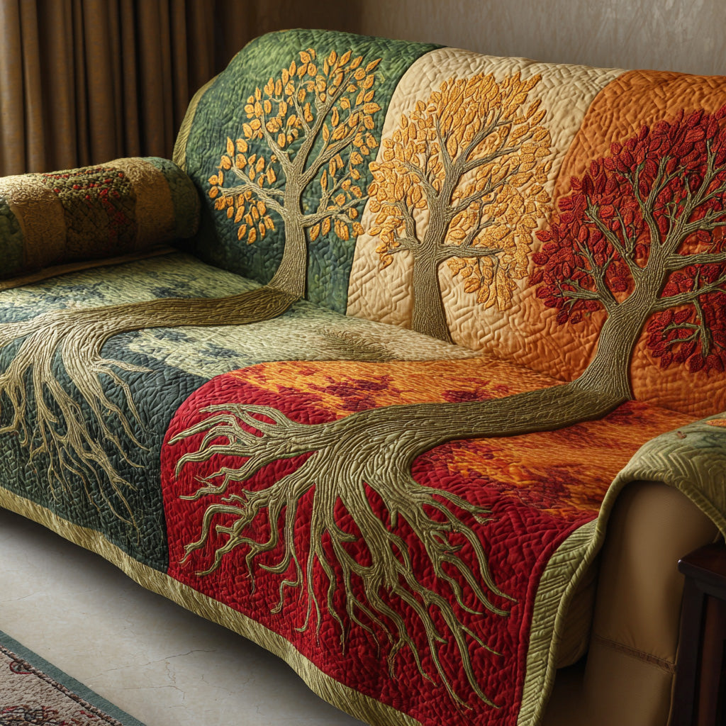 Quilted Sofa Cover – Tree of Life Design NCU0VT370