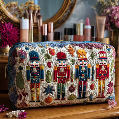 Quilted Cosmetic Bag with Illuminated Nutcracker NCU0PT9507