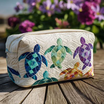 Quilted Cosmetic Bag with Ocean Waves NCU0PT9266