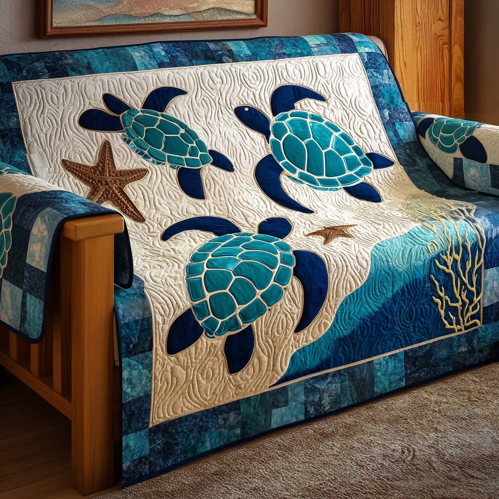 Quilted Sofa Cover – Featuring Turtle Design NCU0VT361