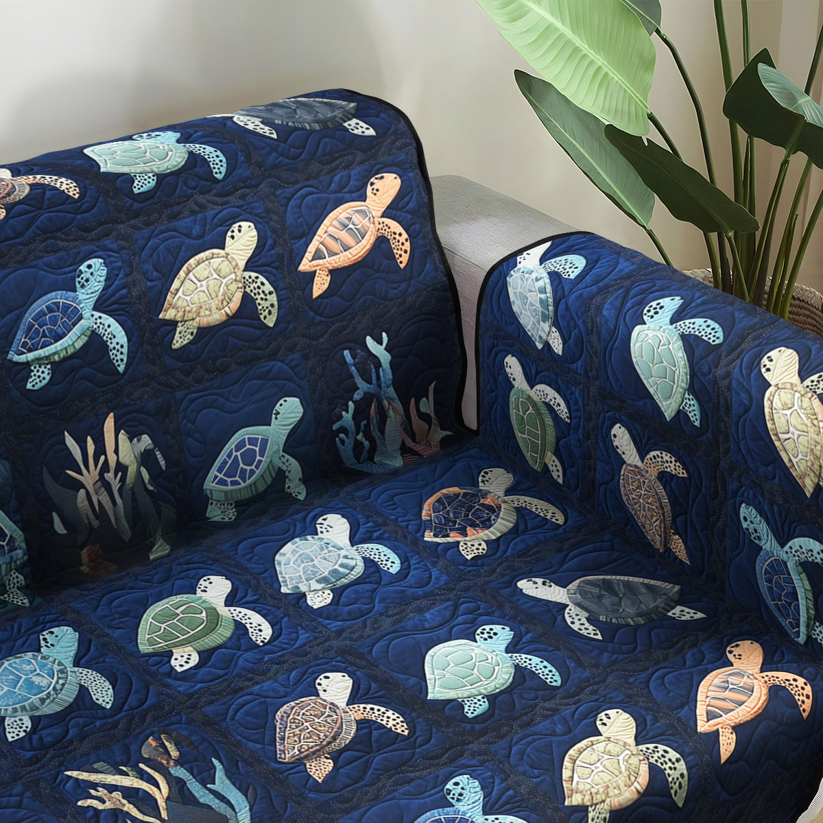 Maritimt Sofföverdrag – Steppad Design NCU0PT1076